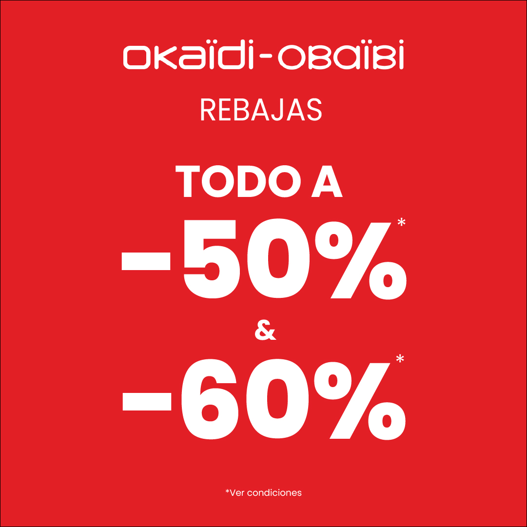 Rebajas Okaïdi Todo -50% y -60%