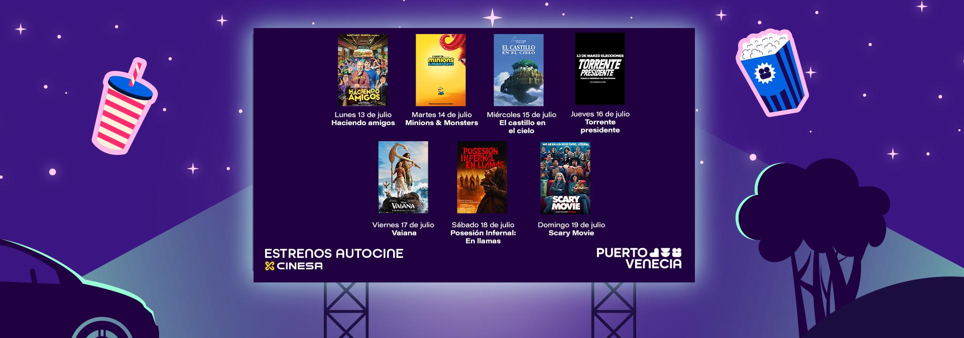 Estrenos Autocine del 13 al 20 de Julio 
