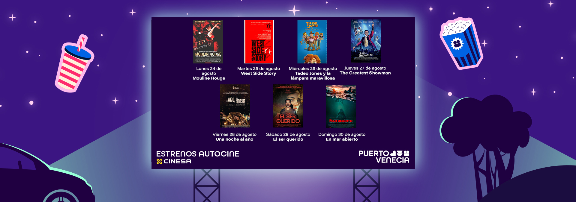 Autocine 24 al 30 de Agosto 