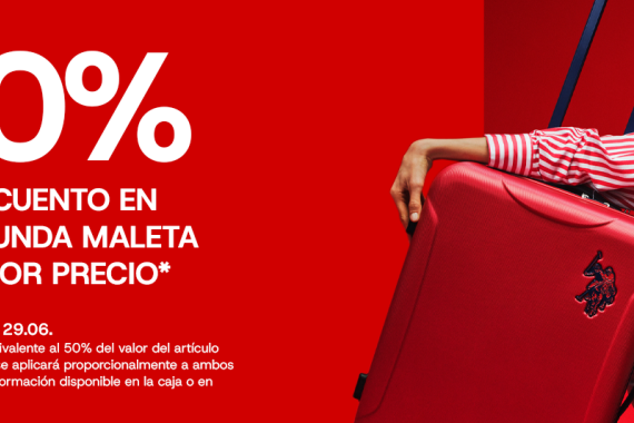 Oferta Half Price segunda maleta al 50% 