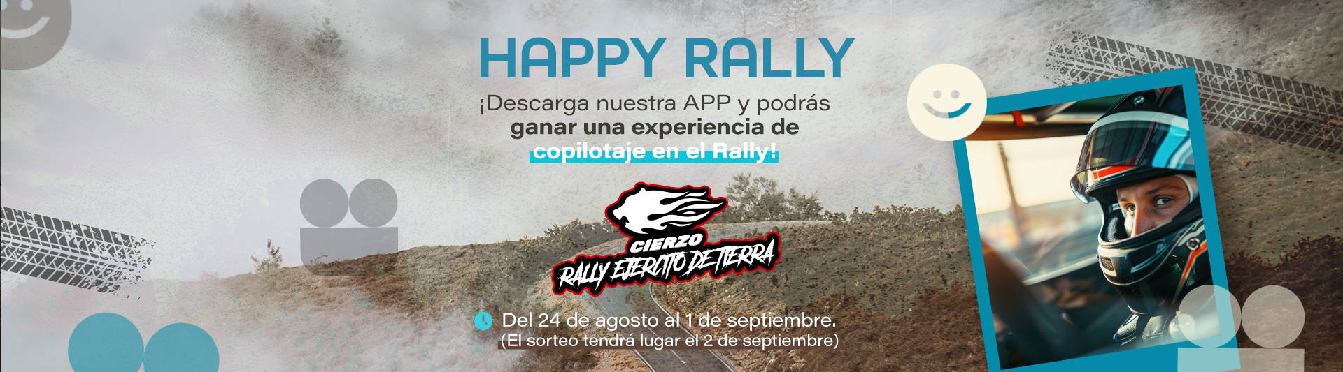 "Promoción Happy Rally Cierzo en Puerto Venecia con sorteo de una experiencia de co-driving en buggy durante el Rally Cierzo."