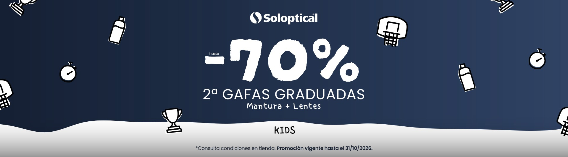 2ª gafa graduada para niños con un 70% de descuento en Soloptical