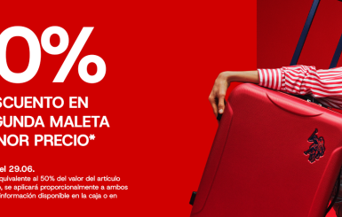 Oferta Half Price segunda maleta al 50% 