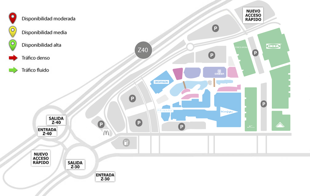 Mapa de densidad de tráfico y aparcamiento